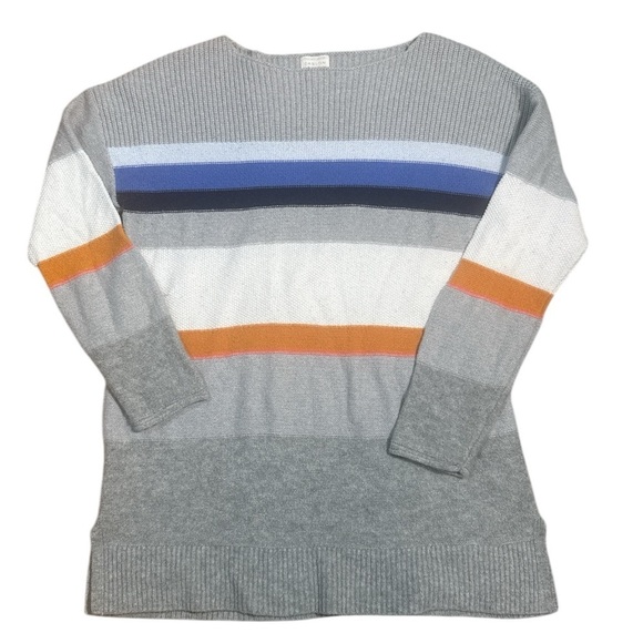 Caslon abstract striped‎ sweater Large wool mohair modal blend - Picture 3 of 9